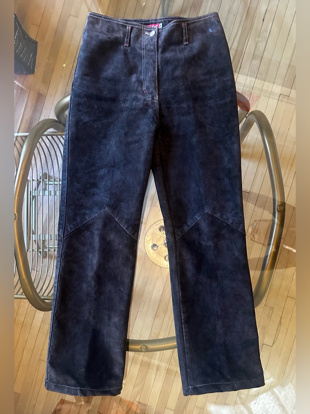 Vintage Elements Suede Real Leather Straight Leg Pants - Size 5